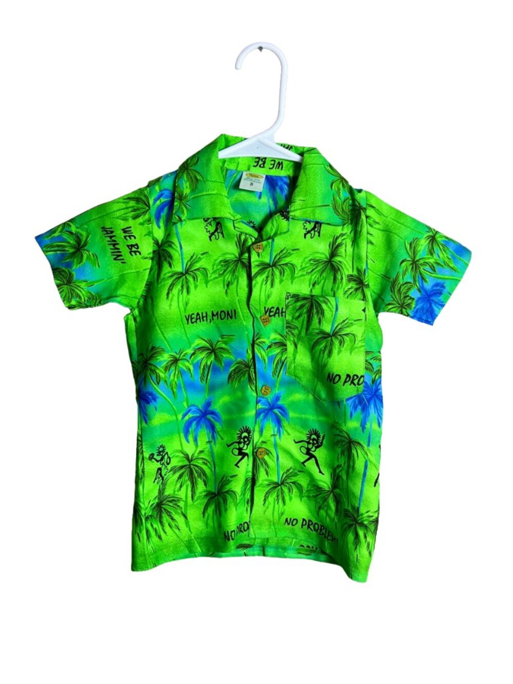 Unbranded Hawaiian Button-Up Shirt Boy's Small Green